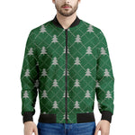Christmas Tree Knitted Pattern Print Men's Bomber Jacket