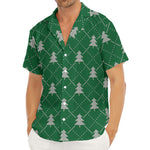 Christmas Tree Knitted Pattern Print Men's Deep V-Neck Shirt