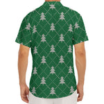 Christmas Tree Knitted Pattern Print Men's Deep V-Neck Shirt
