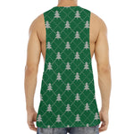 Christmas Tree Knitted Pattern Print Men's Muscle Tank Top