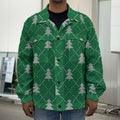 Christmas Tree Knitted Pattern Print Men's Shirt Jacket