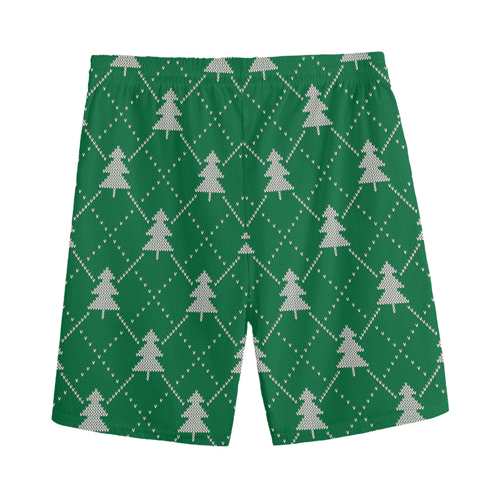 Christmas Tree Knitted Pattern Print Men's Sports Shorts