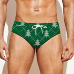 Christmas Tree Knitted Pattern Print Men's Swim Briefs
