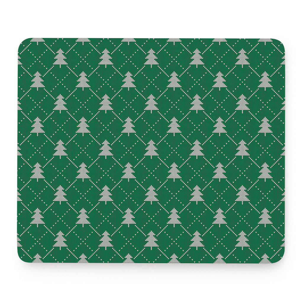 Christmas Tree Knitted Pattern Print Mouse Pad