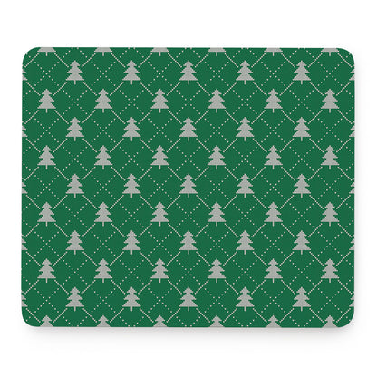 Christmas Tree Knitted Pattern Print Mouse Pad