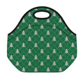 Christmas Tree Knitted Pattern Print Neoprene Lunch Bag