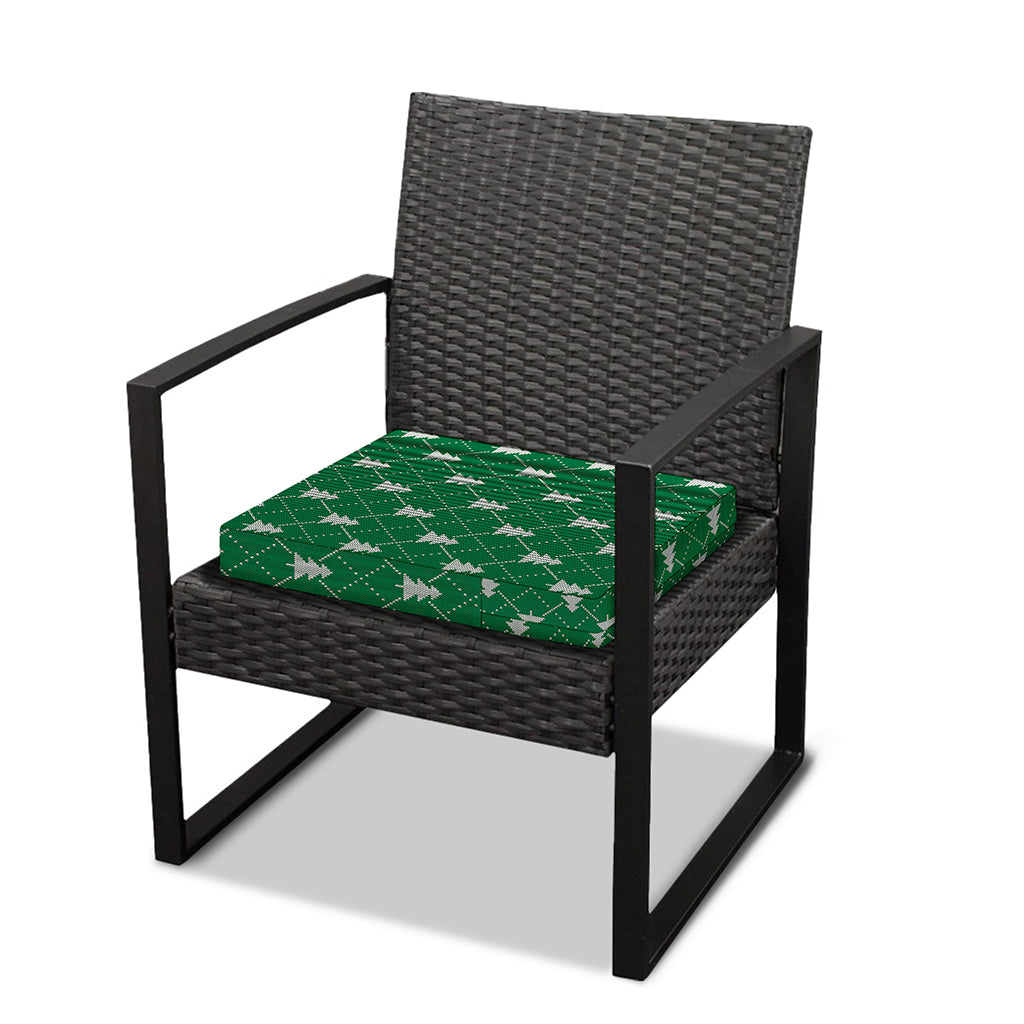 Christmas Tree Knitted Pattern Print Outdoor Seat Cushion Cover
