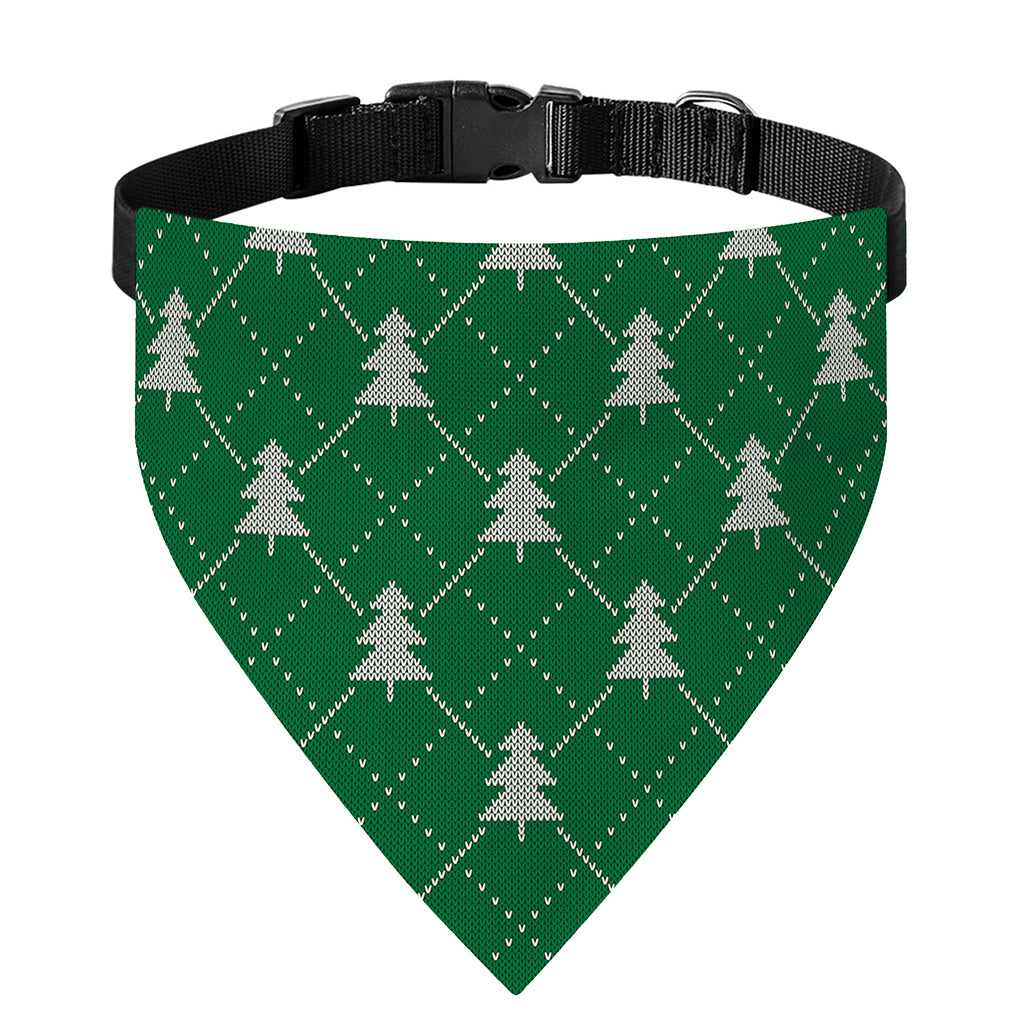 Christmas Tree Knitted Pattern Print Over The Collar Dog Bandana