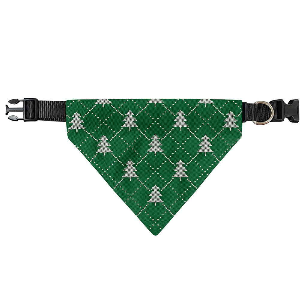 Christmas Tree Knitted Pattern Print Over The Collar Dog Bandana