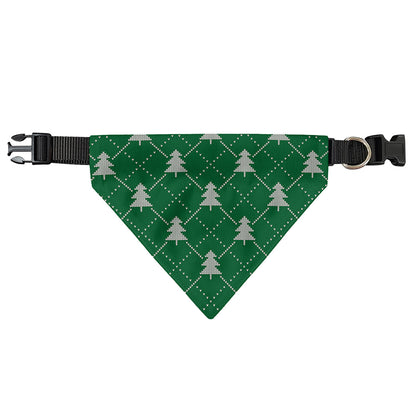 Christmas Tree Knitted Pattern Print Over The Collar Dog Bandana