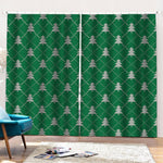 Christmas Tree Knitted Pattern Print Pencil Pleat Curtains