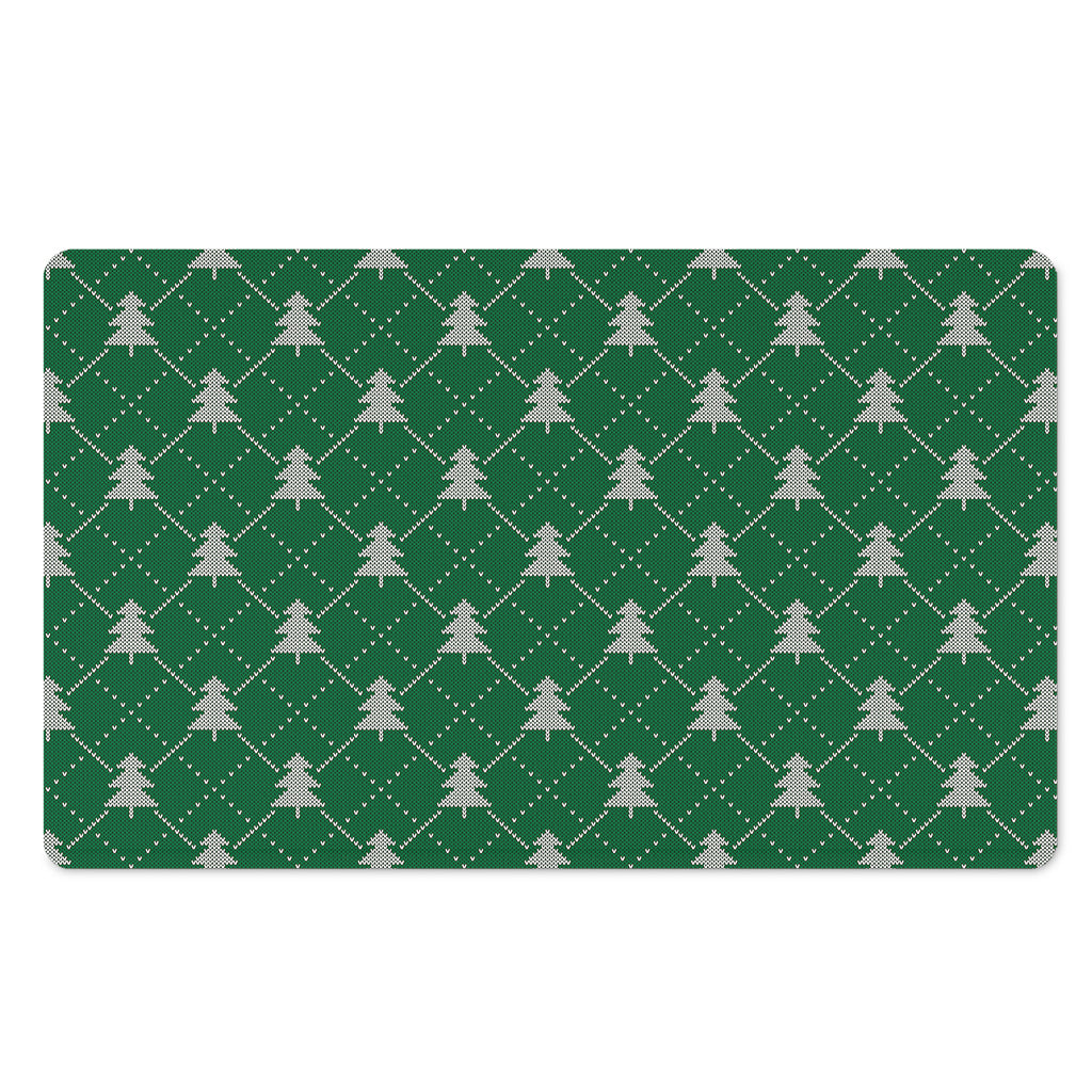 Christmas Tree Knitted Pattern Print Polyester Doormat