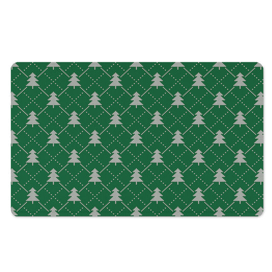 Christmas Tree Knitted Pattern Print Polyester Doormat