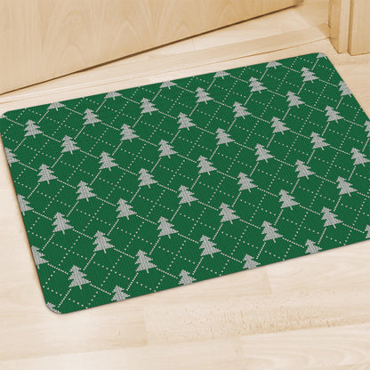 Christmas Tree Knitted Pattern Print Polyester Doormat