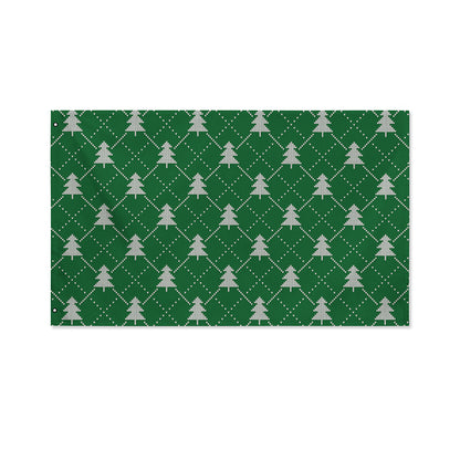 Christmas Tree Knitted Pattern Print Polyester Flag
