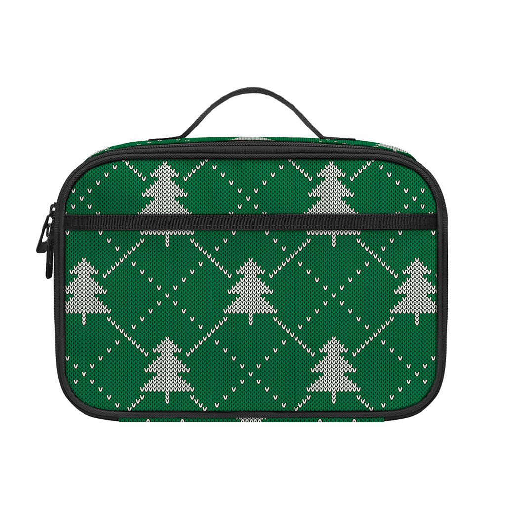 Christmas Tree Knitted Pattern Print Portable Lunch Bag