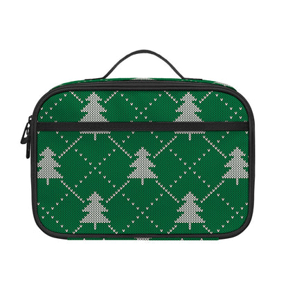 Christmas Tree Knitted Pattern Print Portable Lunch Bag
