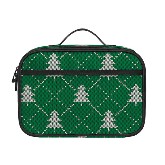 Christmas Tree Knitted Pattern Print Portable Lunch Bag