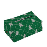 Christmas Tree Knitted Pattern Print Rectangle Tissue Box Cover