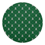 Christmas Tree Knitted Pattern Print Round Blanket