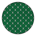 Christmas Tree Knitted Pattern Print Round Floor Mat