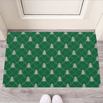 Christmas Tree Knitted Pattern Print Rubber Doormat