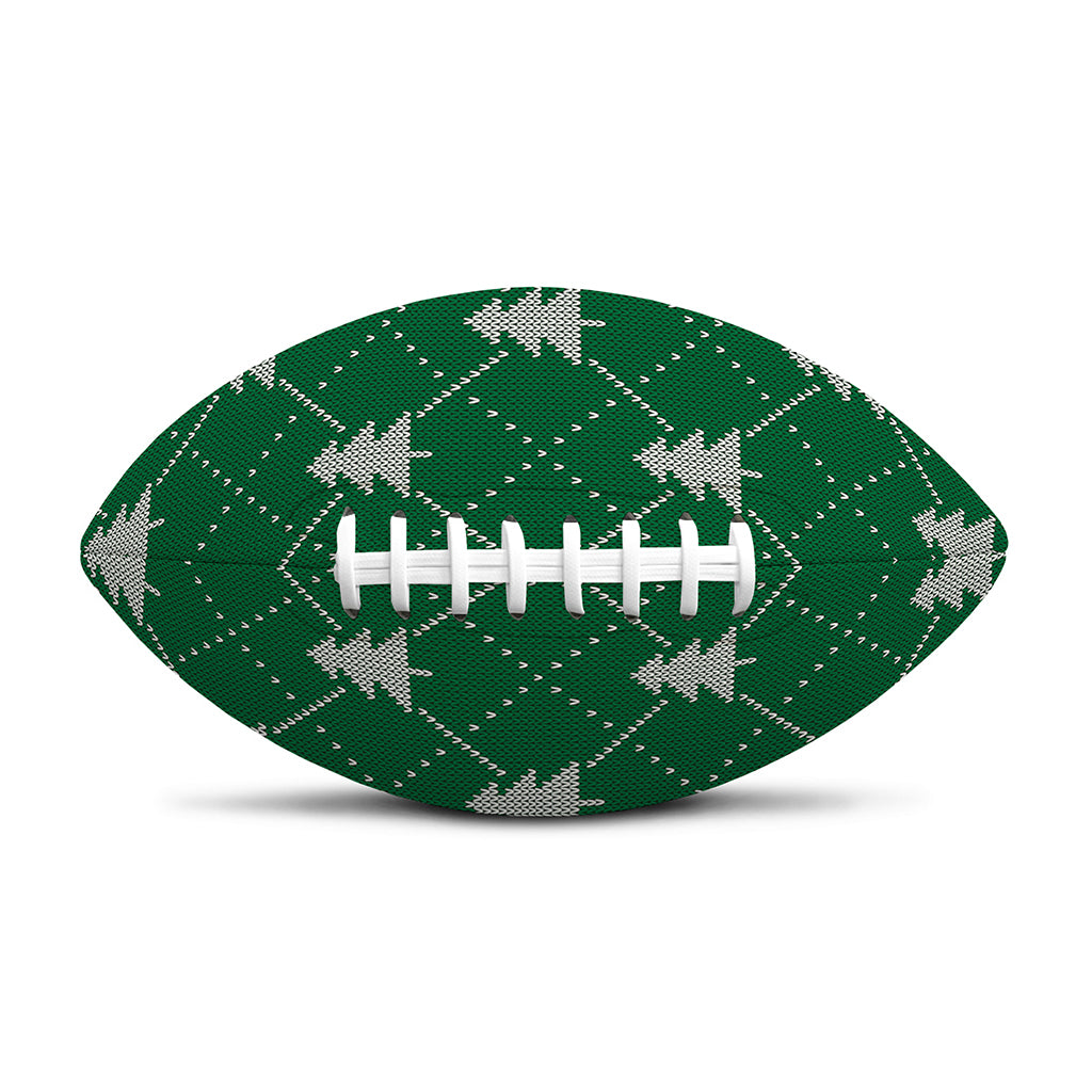 Christmas Tree Knitted Pattern Print Rugby Ball