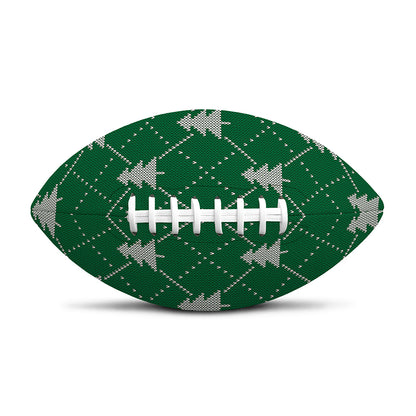Christmas Tree Knitted Pattern Print Rugby Ball