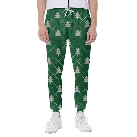 Christmas Tree Knitted Pattern Print Scuba Joggers
