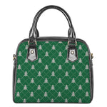Christmas Tree Knitted Pattern Print Shoulder Handbag