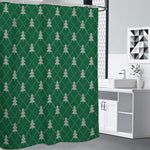 Christmas Tree Knitted Pattern Print Shower Curtain