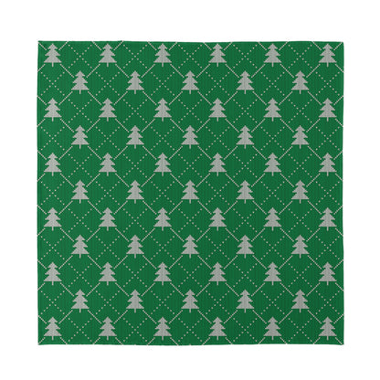 Christmas Tree Knitted Pattern Print Silk Bandana