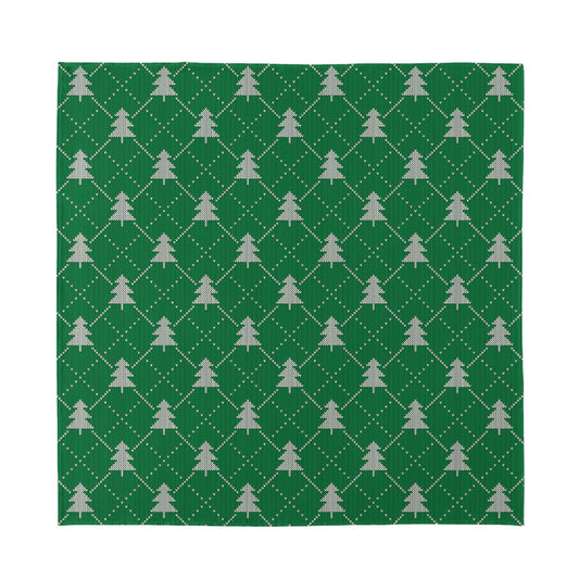 Christmas Tree Knitted Pattern Print Silk Bandana