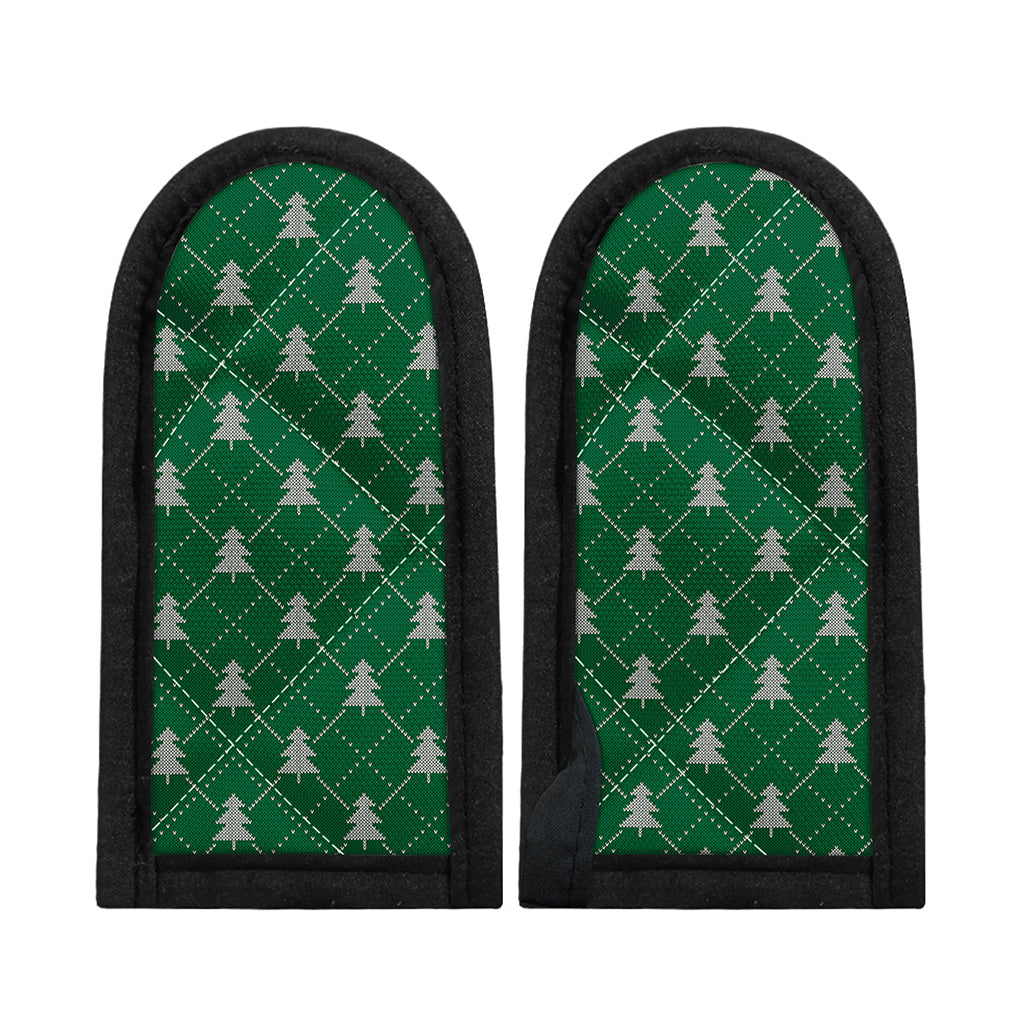 Christmas Tree Knitted Pattern Print Skillet Handle Cover