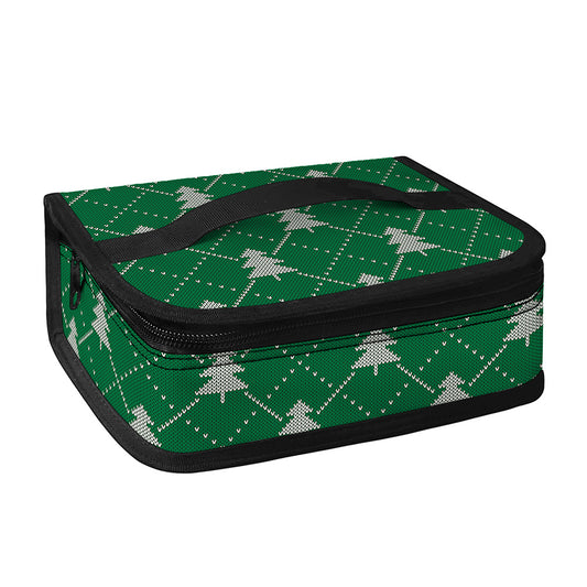 Christmas Tree Knitted Pattern Print Small Lunch Bag