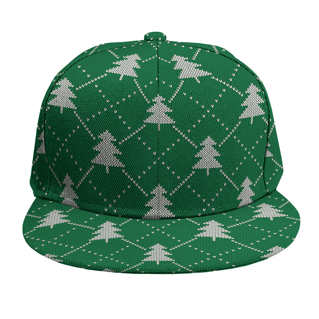 Christmas Tree Knitted Pattern Print Snapback Cap