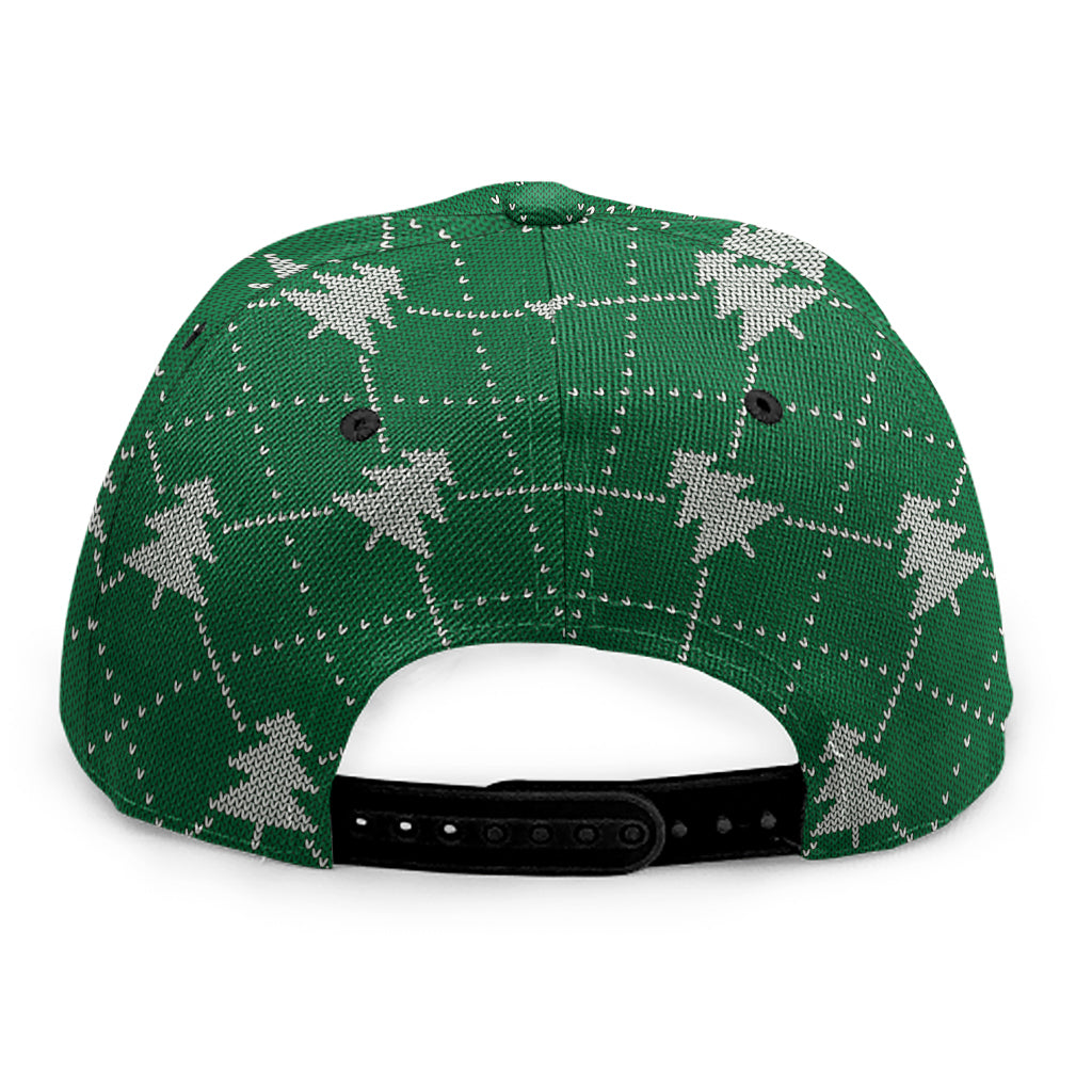Christmas Tree Knitted Pattern Print Snapback Cap