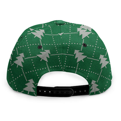Christmas Tree Knitted Pattern Print Snapback Cap