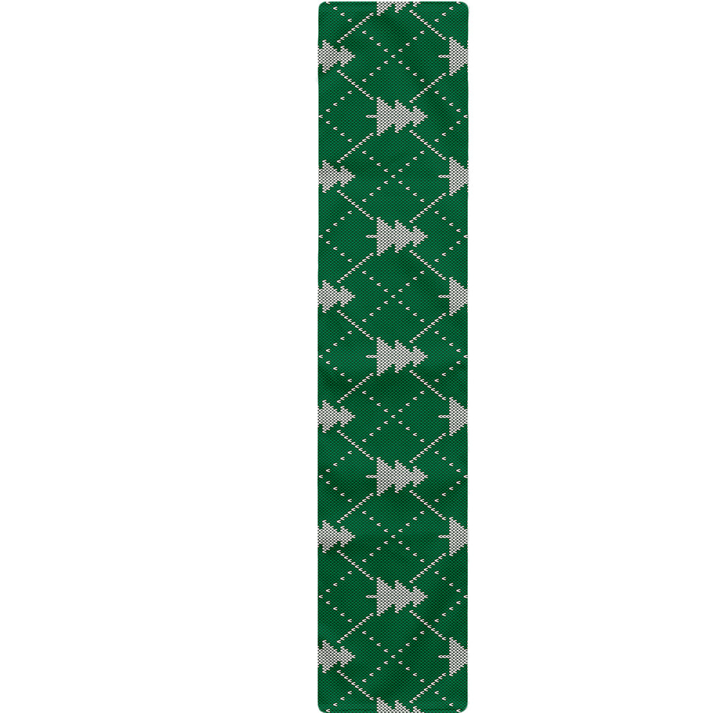 Christmas Tree Knitted Pattern Print Table Runner