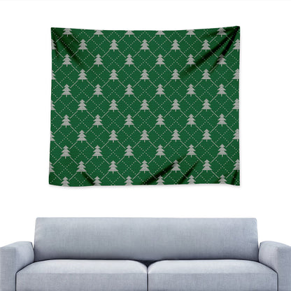 Christmas Tree Knitted Pattern Print Tapestry