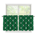 Christmas Tree Knitted Pattern Print Tier Curtains
