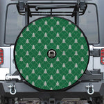 Christmas Tree Knitted Pattern Print Tire Cover With Camera Hole