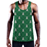 Christmas Tree Knitted Pattern Print Training Tank Top