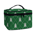 Christmas Tree Knitted Pattern Print Travel Makeup Bag