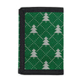 Christmas Tree Knitted Pattern Print Trifold Wallet