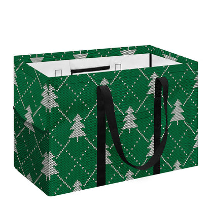 Christmas Tree Knitted Pattern Print Utility Tote Bag