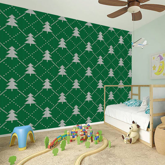 Christmas Tree Knitted Pattern Print Wall Sticker