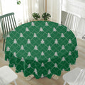 Christmas Tree Knitted Pattern Print Waterproof Round Tablecloth