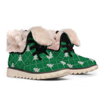 Christmas Tree Knitted Pattern Print Winter Boots