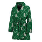 Christmas Tree Knitted Pattern Print Women's Bathrobe